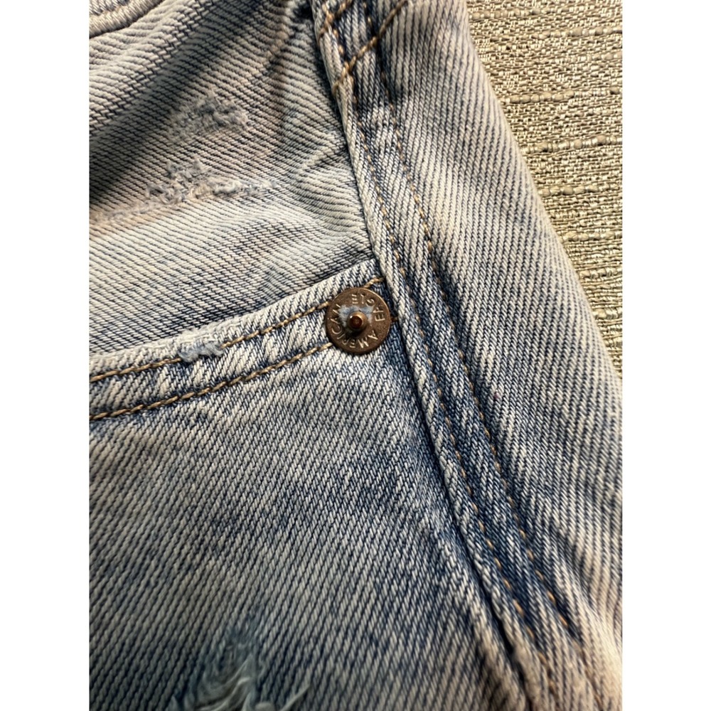 American Eagle Strigid Light Wash Distressed Wide Leg Jeans Women Size 27 - Picture 5 of 11